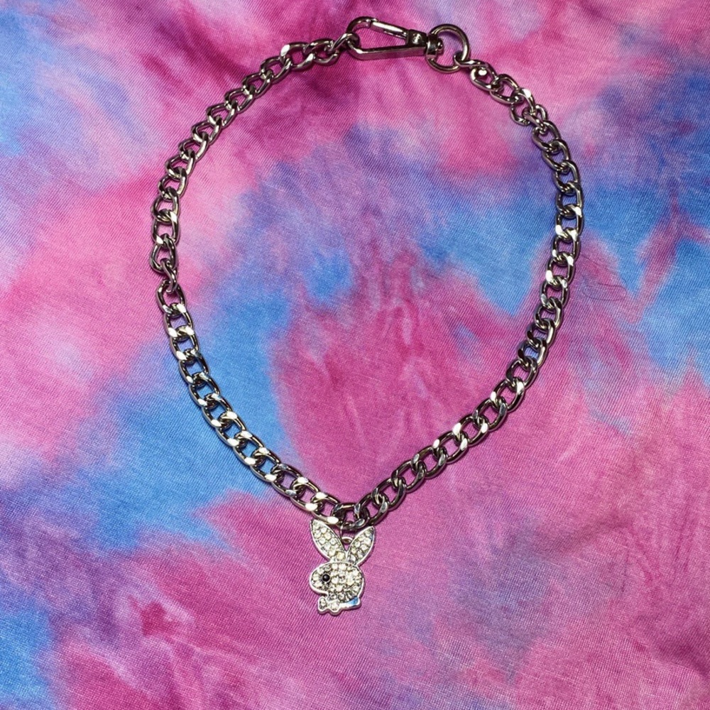 Playboy Bunny Necklace Y2K Crystal Rhinestone